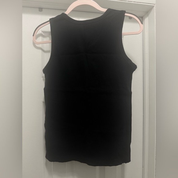 Muji Black Ribbed Tank Top - Picture 2 of 4